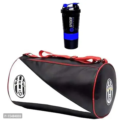 JAISBOY Juvents Gym Bag Combo Sports Men's Combo of Leather Gym Bag, Spidr3 Bottle Blue Fitness Kit Accessories