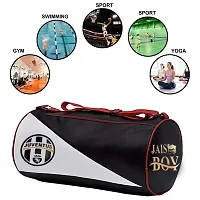 JAISBOY Combo Set Gym Bag with Gym Glove with Wrist Support Band and Stop Bottle Blk-thumb2