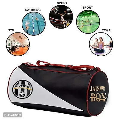 JAISBOY Combo Set Gym Bag with Gym Glove with Wrist Support Band and Stop Bottle Blk-thumb3