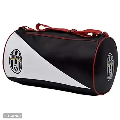 JAISBOY Juventus Leather Duffle Gym Bag Sport Bag for Men and Women for Fitness Leather Gym Bag (Black  Red)