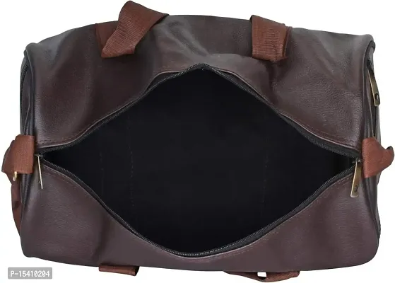 JaisBoy Bag Body Building Pu Leather Duffle Bag  Sports Bag for Boys  Girls for Fitness - Bag Black Color with Side Pocket Bag (Brown)-thumb2