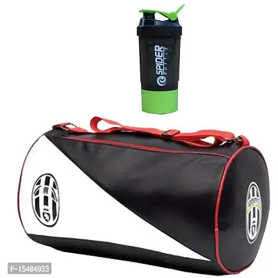 JAISBOY Juvents Gym Bag Combo Sports Men's Combo of Leather Gym Bag, Spidr Bottle Green Fitness Kit Accessories