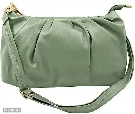 Beautiful Cloud Shape Sling Bag,Trendy Fashion Shoulder Bag Chain Handle  Long Strap For Women Crossbody slingbag (green)-thumb5