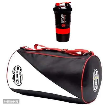 JAISBOY Juvents Gym Bag Combo Sports Men's Combo of Leather Gym Bag, Spidr3 Bottle red Fitness Kit Accessories