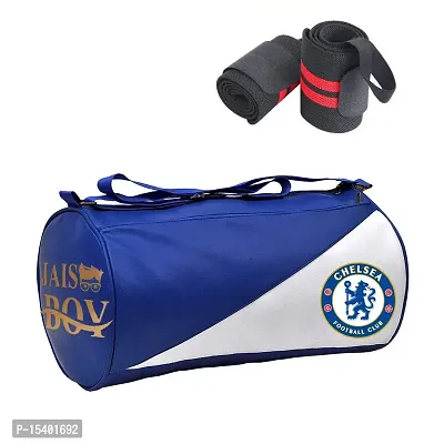 JAISBOY Royal Blue Combo Set of Gym Bag Duffel Bag with Shoulder Strap for Men  Women with Wrist Support Band for Daily Exercise (red)