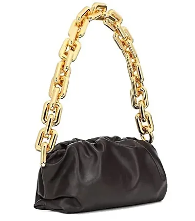 Beautiful Cloud Shape Sling Bag,Trendy Fashion Shoulder Bag Chain Handle  Long Strap For Women Crossbody slingbag (black)