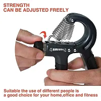 JAISBOY Combo Red Wrist Support Band/Wraps with Thumb Loop Strap  Adjustable Hand Grip Strengthener, Black Hand Gripper for Men  Women for Gym Workout-thumb3