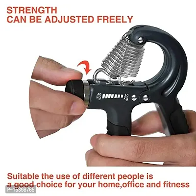 JAISBOY Combo Red Wrist Support Band/Wraps with Thumb Loop Strap  Adjustable Hand Grip Strengthener, Black Hand Gripper for Men  Women for Gym Workout-thumb4