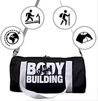 Body bulding Gym Bag Combo Sports Bag Men's Combo of Leather Gym Bag, Black Wrist Support Band and Spider Shaker Bottle (red)-thumb2