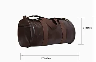Combo Set of Gym Bag Duffel Bag with Shoulder Strap for Men  Women with Black Hand Gripper for Daily Exercise (Brown)-thumb4