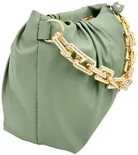 Beautiful Cloud Shape Sling Bag,Trendy Fashion Shoulder Bag Chain Handle  Long Strap For Women Crossbody slingbag (green)-thumb1