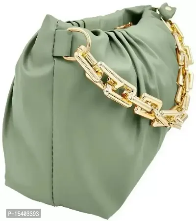 Beautiful Cloud Shape Sling Bag,Trendy Fashion Shoulder Bag Chain Handle  Long Strap For Women Crossbody slingbag (green)-thumb2