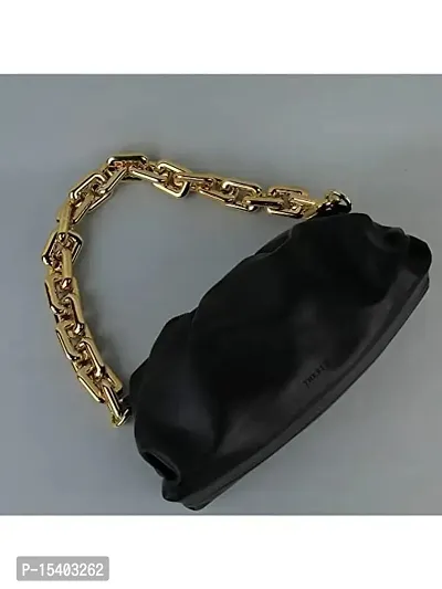 Beautiful Cloud Shape Sling Bag,Trendy Fashion Shoulder Bag Chain Handle  Long Strap For Women Crossbody slingbag (black)-thumb4