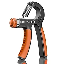 JAISBOY Combo Blue Wrist Support Band/Wraps with Thumb Loop Strap  Adjustable Hand Grip Strengthener, Orange Hand Gripper for Men  Women for Gym Workout and Gloves-thumb3