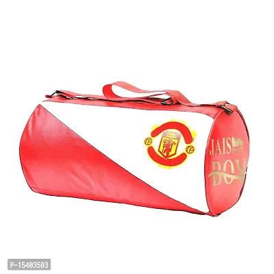 JAIS BOY - we made for young generation Men's and Women's Sports Gym Chelsea Leather Duffle Gym Bag - 44cm x 23cm x 23cm (Red)