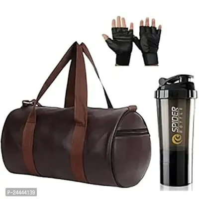 Gym Combo Set Gym Bag with Gym Gloves with Shaker Bottle Fitness Duffle Bag Gym Bag Combo for Men  Women