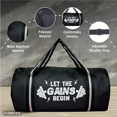 Gym Bag for  Sports Duffle Bag Water Resistance Polyester black Gym Bag-thumb3