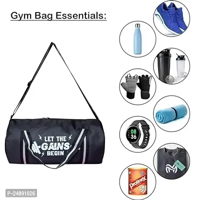 Gym Bag for  Sports Duffle Bag Water Resistance Polyester black Gym Bag-thumb4