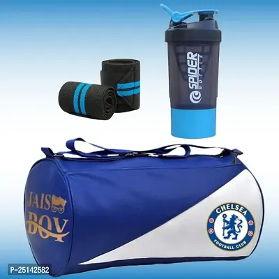 Gym Bag Combo for Men ll Gym Bag, Bottle, Wristband ll Gym kit for Men and Women