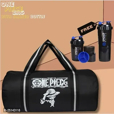 Gym/Duffel Bag for Men and Women with Protein Shaker Bottle Travel Bag 100% Leak proof Shaker Bottle Gym Combo Set Pack Of 2