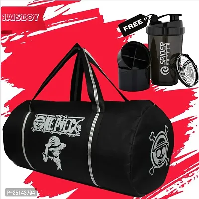 Anime printed Gym Bag Combo for Men Gym Bag with Shakers for Protein Shake with 2 Storage Compartment ,high qulity gym Gloves Gym kit for Men and Women Gym Bag  Fitness Kit