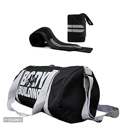 Gym Bag Duffel Bag with Shoulder Strap for Men  Women with Wrist Support Band for Daily Exercise-thumb0