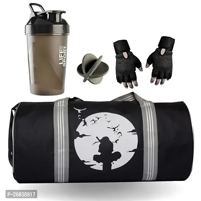 Anime printed Gym Bag Combo for Men Gym Bag with Gym Shaker Protein Life Sipper high quality Gym hand Gripper