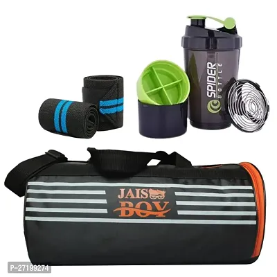 Gym Bag Shoe Compartment Shoulder with Gym Shaker Protein Sipper high Quality Gym Wrist Support Band Gloves for Men  Women