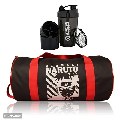 Combo Sports Bag Mens Gym Bag, and with Gym Shaker Protein Spider Sipper Anime printed Gym Bag