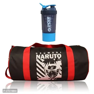 Combo Sports Bag Mens Gym Bag, and with Gym Shaker Protein Spider Sipper Anime printed Gym Bag-thumb0