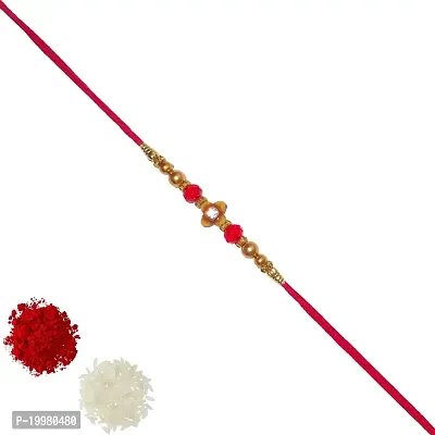 Satvykta Flower with Diamond Designer Thread Rakhi for Men (Brown) (Pack of 10)