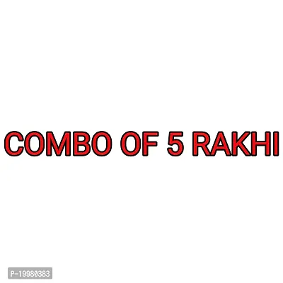 (Combo of 5) Satvikta Premium Quality Sanitized Lion Face Leo Rashi Rakhi with Roli and Chawal Designer thread rakhi for brother(Combo of 5)-thumb2