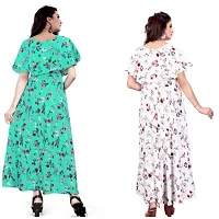 Multicoloured Crepe Printed Ethnic Gowns For Women-thumb1
