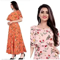 Multicoloured Crepe Printed Ethnic Gowns For Women-thumb2