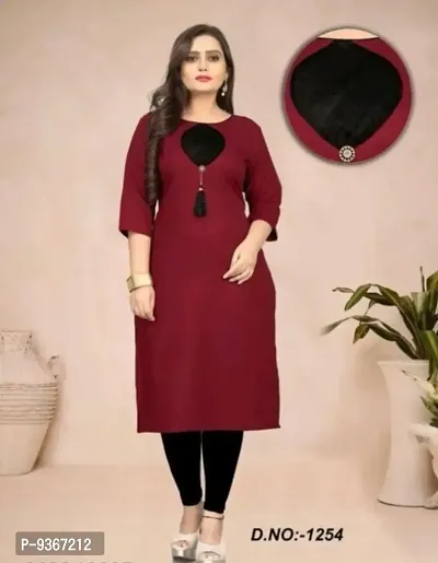 Fashionable Cotton Black Design Maroon Kurti-thumb0