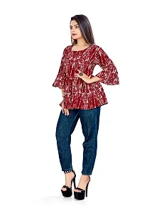 WomenGirls Cotton Checks Top Maroon-thumb1