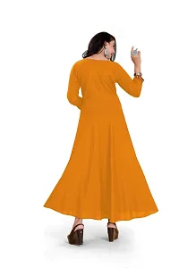 Stylish Heavy Rayon Anarkali Gown For Women Yellow-thumb1