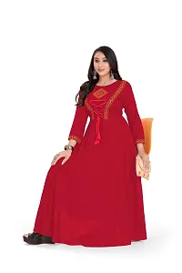 Stylish Heavy Rayon Anarkali Gown For Women Red-thumb3