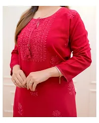 Rayon Sunflower Embroidered Kurti For Women.-thumb2