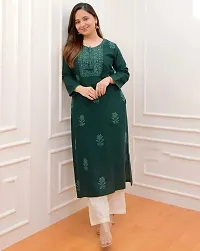 Rayon Sunflower Embroidered Kurti For Women. Combo OF 2|-thumb1