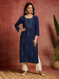 Rayon Sunflower Embroidered Kurti For Women. Combo OF 2|-thumb4