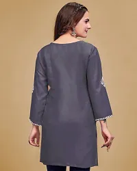 Stylish Viscose Rayon Embroidered Short Kurti for Women-thumb1