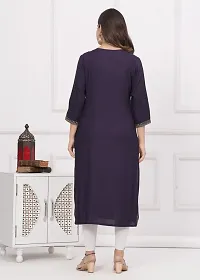 New Rayon Rajmahal Embroidery Kurti Wine .-thumb2