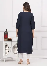 New Rayon Rajmahal Embroidery Kurti Blue-thumb2