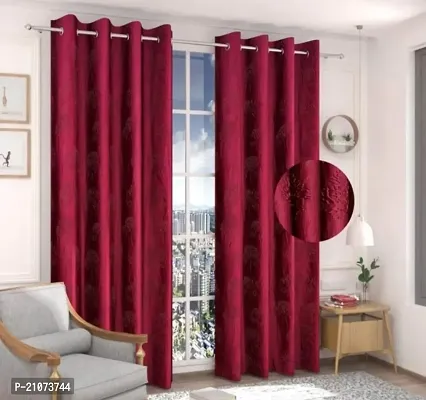 Stylish Multicoloured Polyester Printed Door Curtains-thumb0