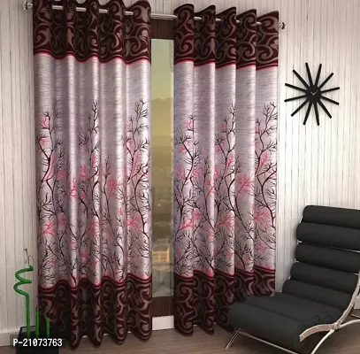 Stylish Multicoloured Polyester Printed Door Curtains-thumb0