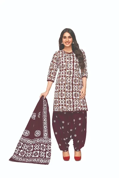 Stylish Cotton Printed Dress Material with Dupatta