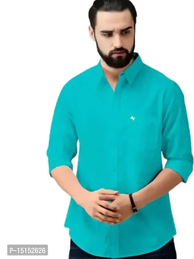 SC Creations Riya Fashion Men's Cotton Blend Regular Fit Formal Shirt(RS_Ready_Shirt-Plain-Rama-M)