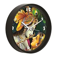 Decorative Wall Clock Home Living Analog 10 cm X 10 cm Wall Clock  (Black, With Glass, Standard)-thumb1