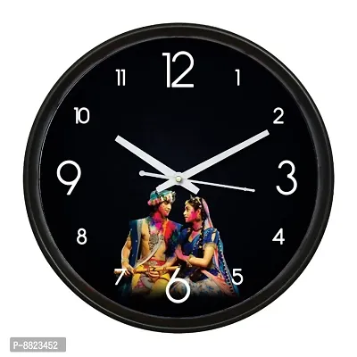 Decorative Wall Clock Home Living Analog 10 cm X 10 cm Wall Clock  (Black, With Glass, Standard)-thumb0